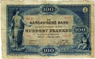 Aargau 100 Francs, 1883-1906