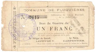 French notgeld 1 Franc, 1915 image