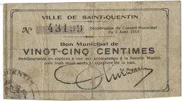French notgeld 25 Centimes, 1914 image