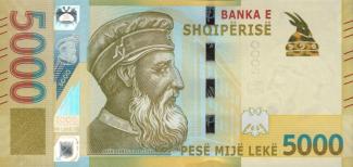 Albania 5.000 Lekë, 2017-2019 obverse