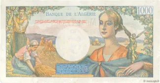 Algeria 1.000 Francs, 1945-1949 reverse