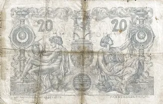 Algeria 20 Francs, 1903-1910 reverse