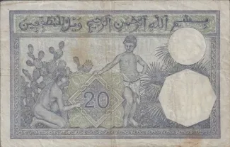 Algeria 20 Francs, 1914-1942 reverse