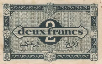 Algeria 2 Francs 1st., 1944 reverse