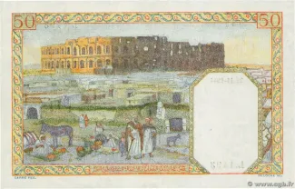 Algeria 50 Francs, 1938-1945 reverse