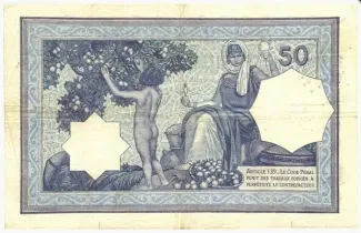 Algeria 50 Francs, 1913 reverse
