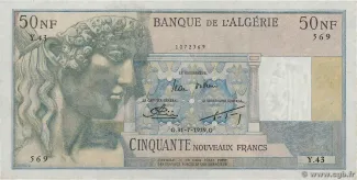 Algeria 50 Nouveaux, 1959 obverse