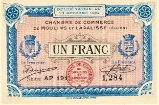 French notgeld 1 Franc, 1916 image