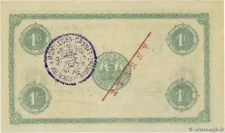 French notgeld 1 Franc, 1918 reverse