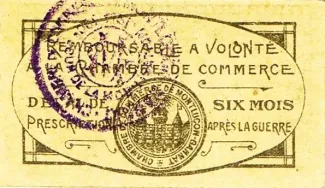 French notgeld 25 Centimes, reverse