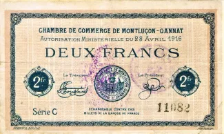 French notgeld 2 Francs, 1916 image