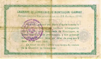 French notgeld 2 Francs, 1916 reverse