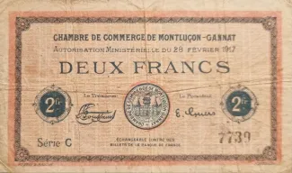 French notgeld 2 Francs, 1917 image