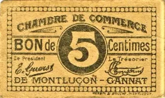 French notgeld 5 Centimes,  image