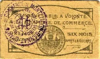 French notgeld 5 Centimes, reverse