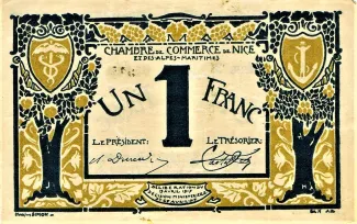 French notgeld 1 Franc, 1917 reverse