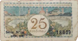 French notgeld 25 Centimes, 1914 image