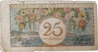 French notgeld 25 Centimes, 1914-1925 reverse