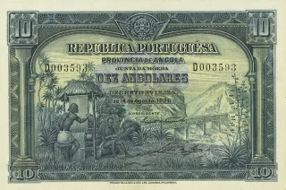 Angola 10 Angolares, 1926 image