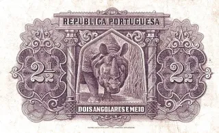 Angola 2 ½ Angolares, 1942 reverse
