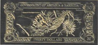 Antigua and Barbuda 30 Dollars, 1981 reverse