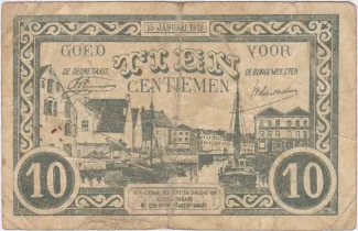 Antwerp, Province of 10 Centimes, 1918 reverse