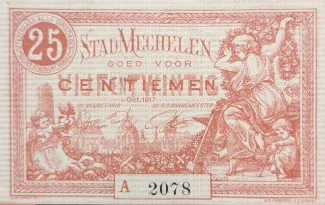 Antwerp, Province of 25 Centimes, 1917 reverse