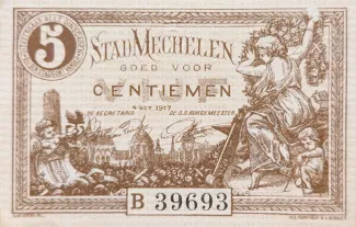 Antwerp, Province of 5 Centimes, 1917 reverse