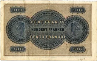 Appenzell 100 Francs, 1883-1906 reverse