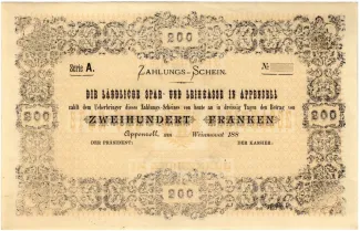 Appenzell 200 Francs, 1880 image