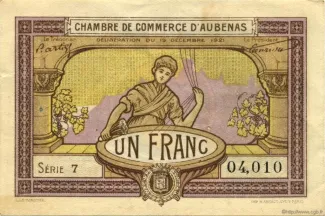 French notgeld 1 Franc, 1921 image