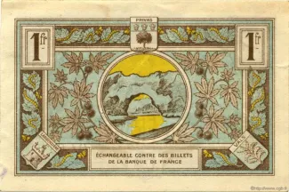 French notgeld 1 Franc, 1921 reverse
