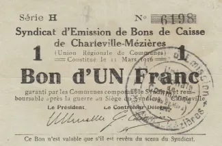 French notgeld 1 Franc, 1916 image