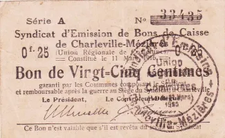 French notgeld 25 Centimes, 1916 image