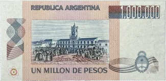Argentina 1.000.000 Pesos, 1981-1983 reverse