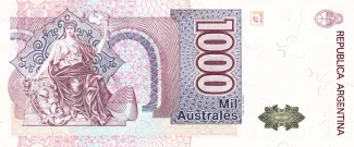 Argentina 1.000 Australes, 1988-1990 reverse