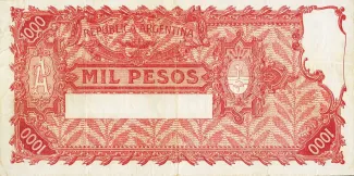 Argentina 1.000 Pesos, 1910-1934 reverse