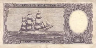 Argentina 1.000 Pesos, 1955-1965 reverse