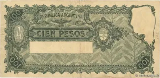 Argentina 100 Pesos, 1936-1943 reverse