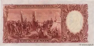 Argentina 100 Pesos, 1943-1957 reverse