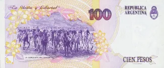 Argentina 100 Pesos, 1992-1997 reverse