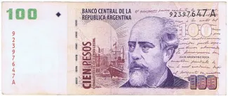 Argentina 100 Pesos, 1999-2002 obverse