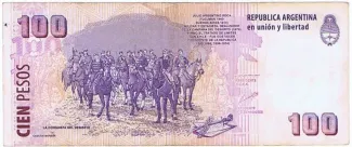 Argentina 100 Pesos, 1999-2002 reverse
