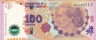 Argentina 100 Pesos, 2013-2017 obverse