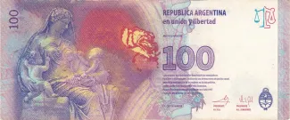 Argentina 100 Pesos, 2013-2017 reverse