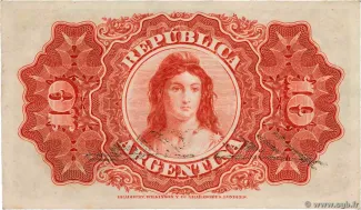 Argentina 10 Centavos, 1895-1896 reverse