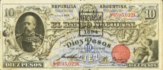 Argentina 10 Pesos, 1888 image