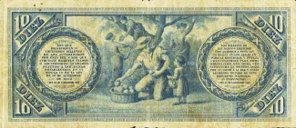 Argentina 10 Pesos, 1888 reverse