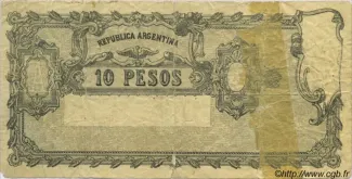 Argentina 10 Pesos, 1900-1903 reverse