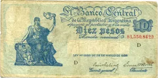 Argentina 10 Pesos, 1945 image